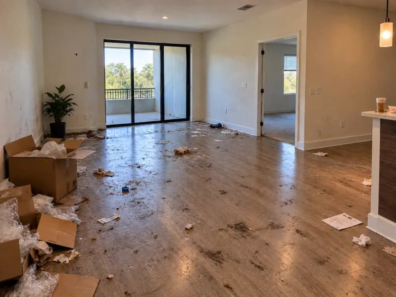 Living area before cleaning