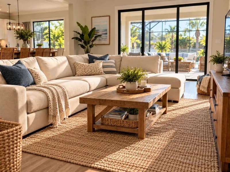 Living room after professional cleaning