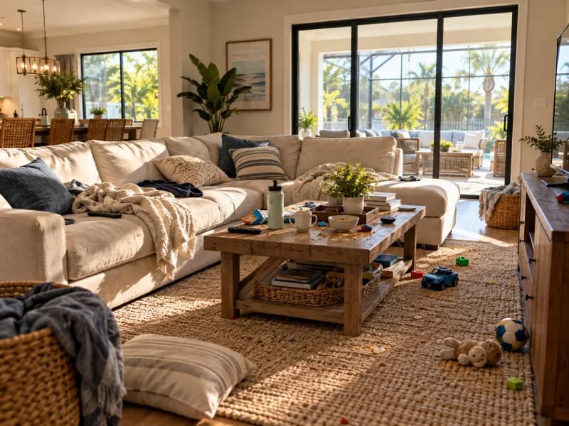 Living room before cleaning